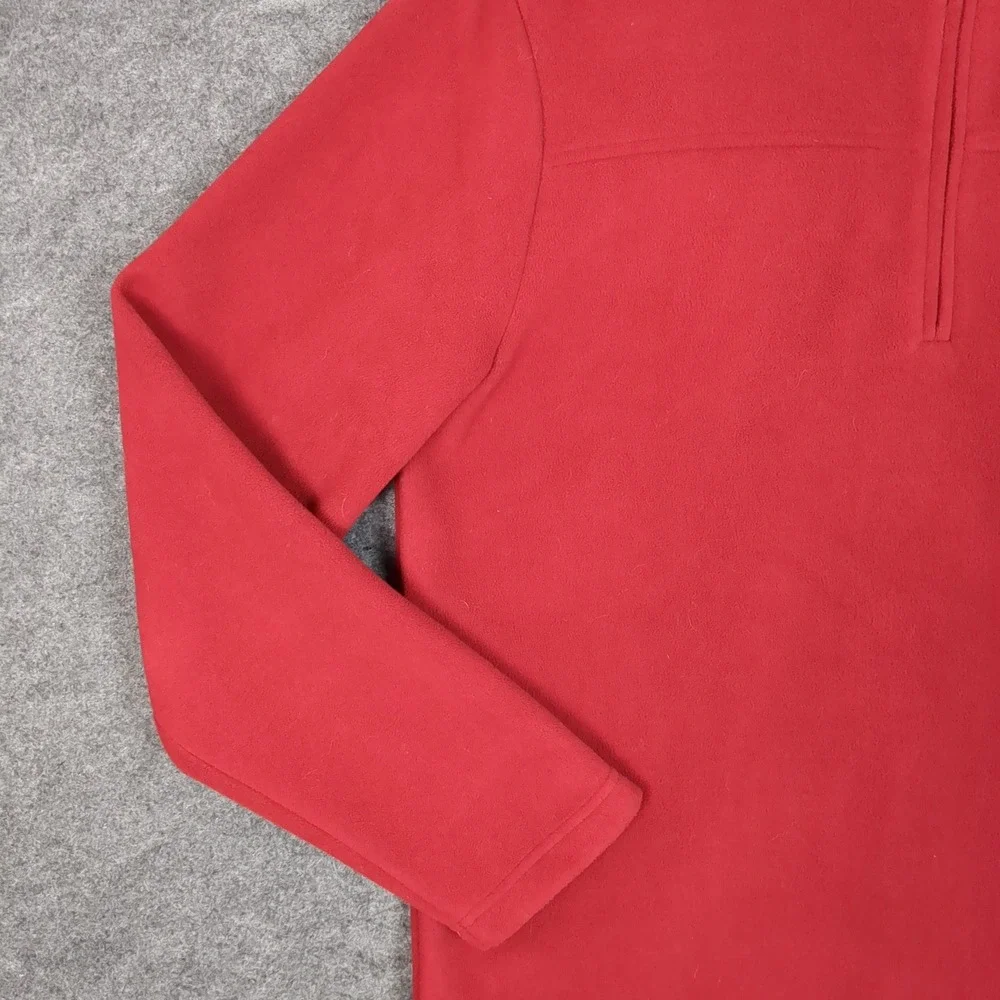 Banana‎ Republic Mens Red Fleece Quarter Zip Pullover Sweater Mock Neck Size M